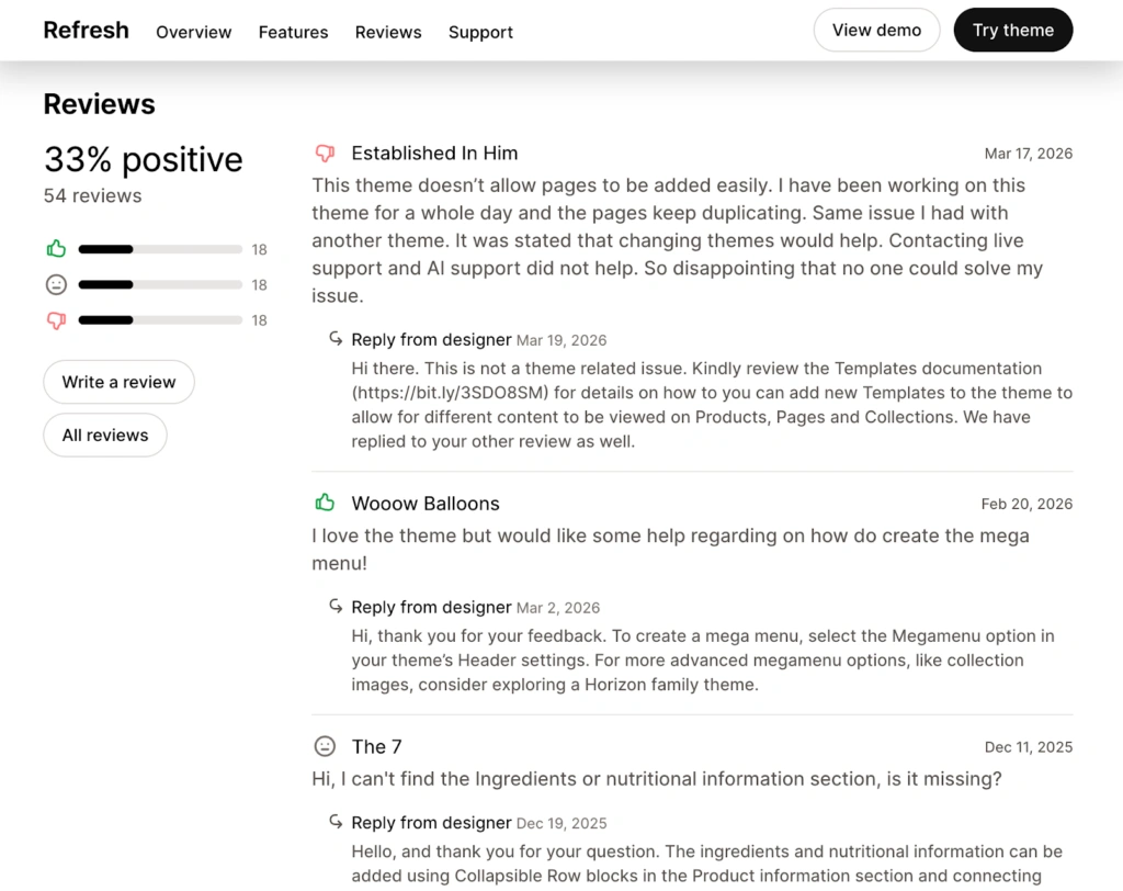 Refresh shopfiy theme review